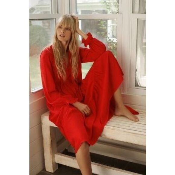 Maeve Anthropologie Wendy Tiered Maxi Dress Size Medium - Picture 2 of 7